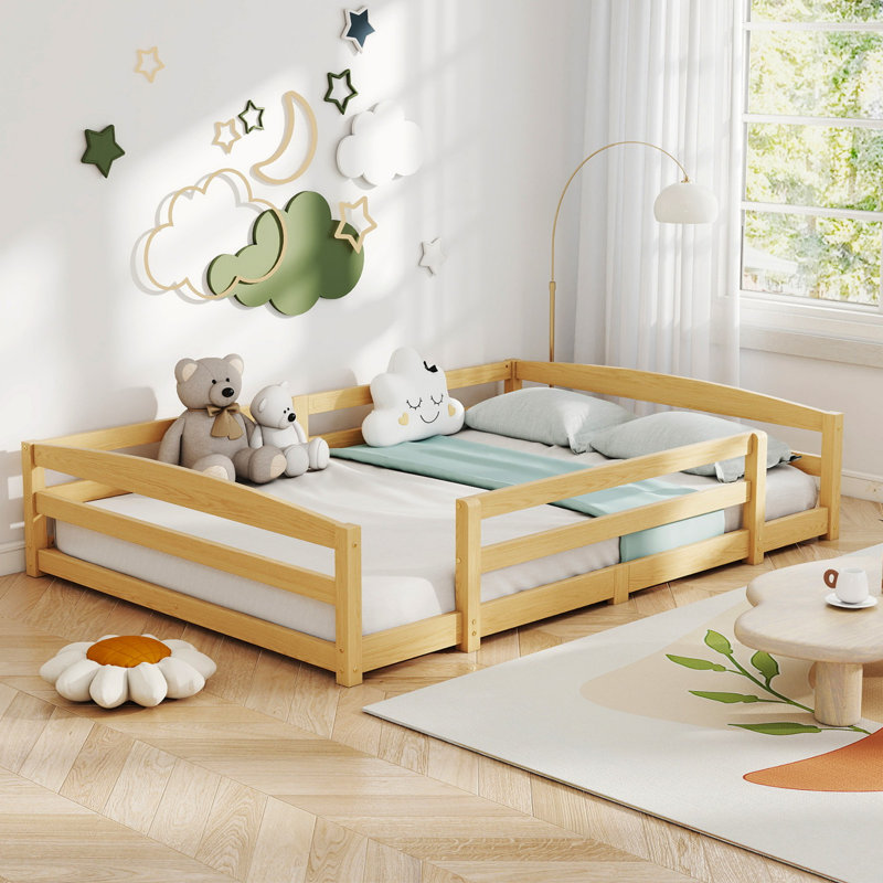 Double Entry Floor Bed, Tan, Full / Double