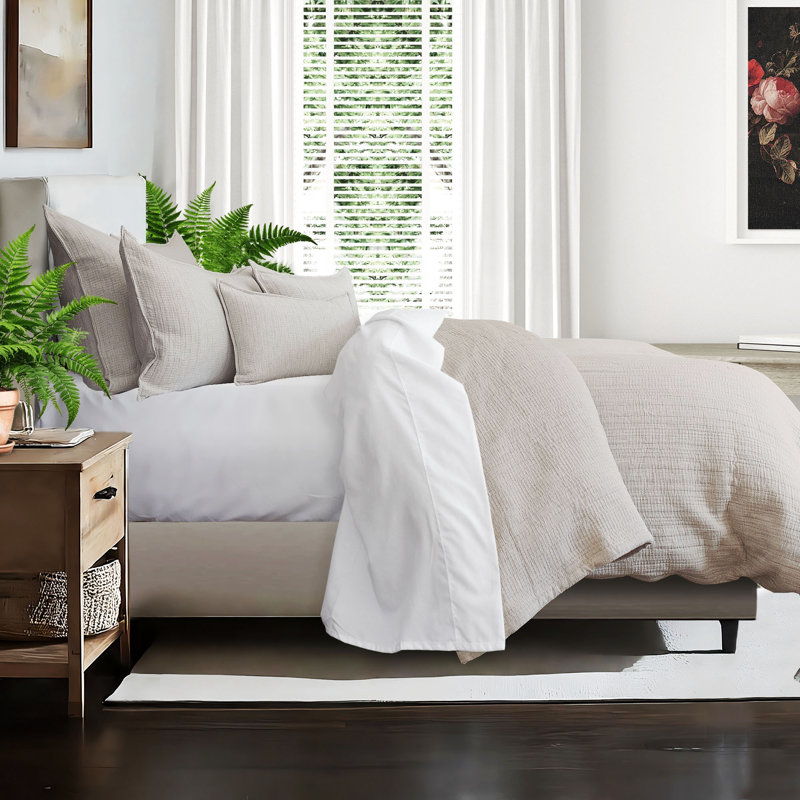 Ensemble d'édredon en coton Payton, Édredon pour grand lit + 2 taies décoratives pou