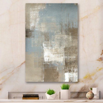 «Gray Meets Brown Abstract Art III», reproduction sur toile tendue
