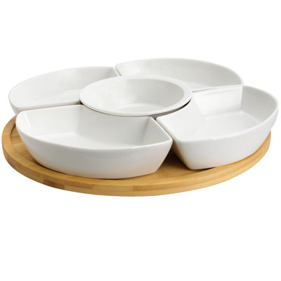 Ensemble de service à apéritif et à condiments 6 pièces Dazlynn