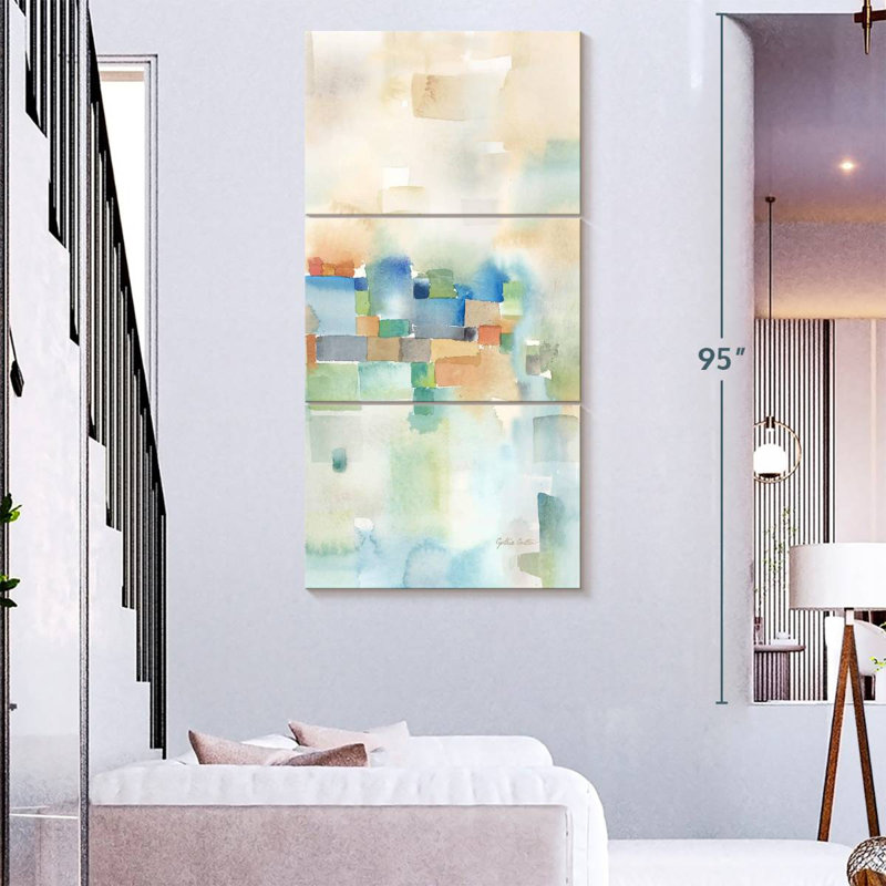 Teal Hinojos Panel III, 80" H x 39" W