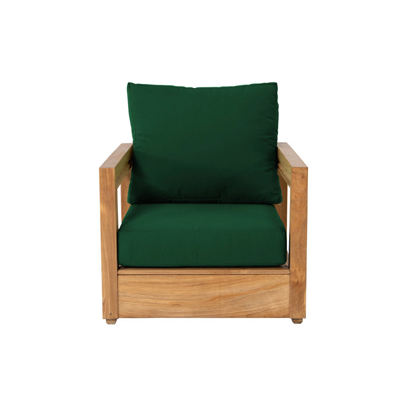 Chatsworth Outdoor Teak Lounge Chair, Forest Green