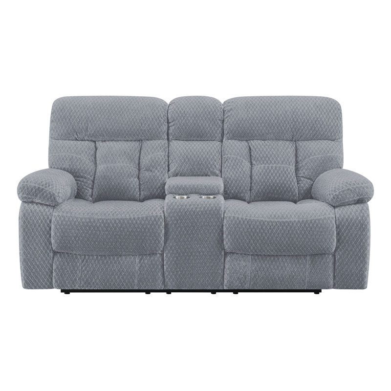 Canapé inclinable Carlett, H 42 po x l 87 po x P 38 po, Polyester 100 % brun / gris, Manuel