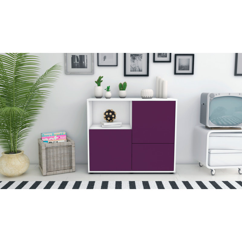 Powhattan 92cm Sideboard, White/Purple