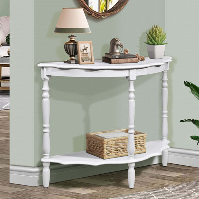 Console 42 po avec demi-lune et plateau circulaire rétro