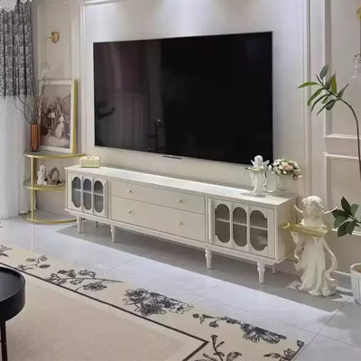 Space-saving design Solid wood TV stand,