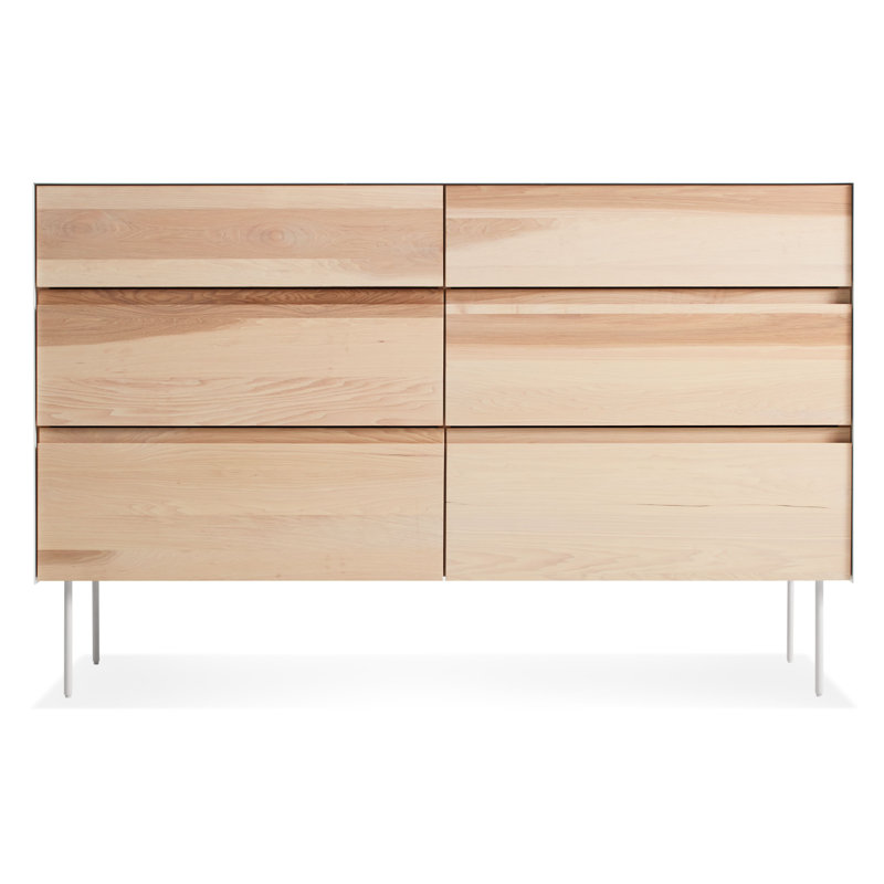 Clad 6 - Drawer Dresser, White/Hickory