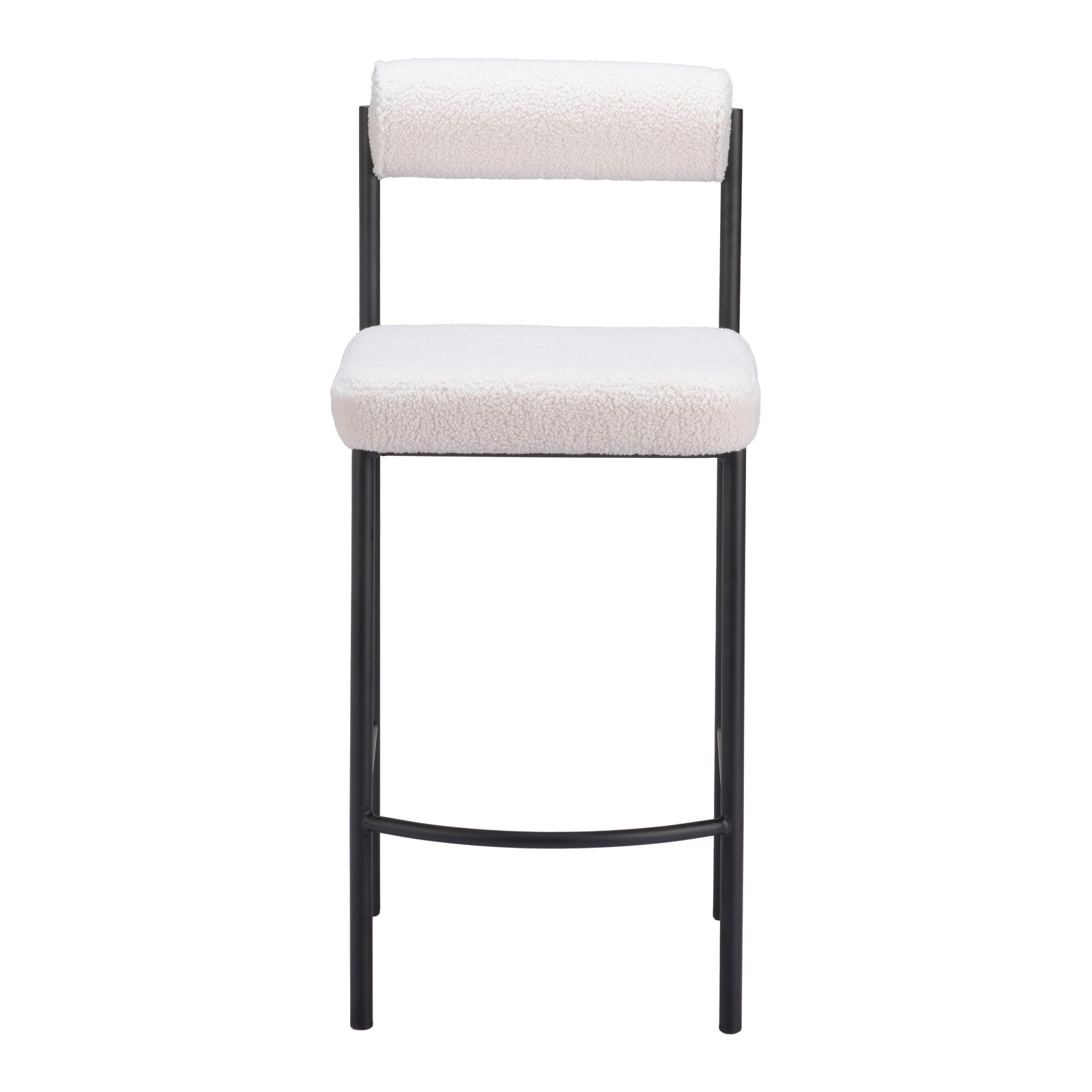 Livorno Bar and Counter Stool, Counter Stool (26" Seat Height), White, Black