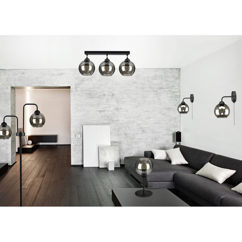 Ball pendant light 3-light Lolas, Aluminium