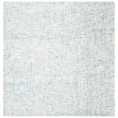 Tapis ivoire / bleu fait à la main Rowe
