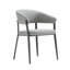 Chaise de salle à manger rembourrée en cuir Belle Stone-1065379687