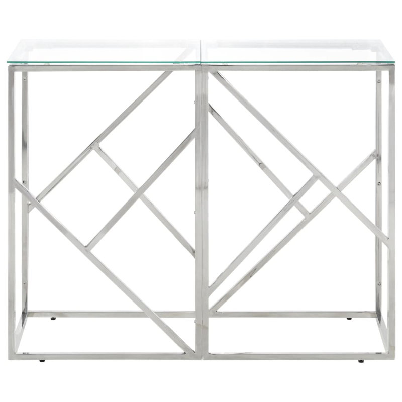 Console Lorreta, H 27,6 po x l 43,3 po x P 11,8 po, Argent argent