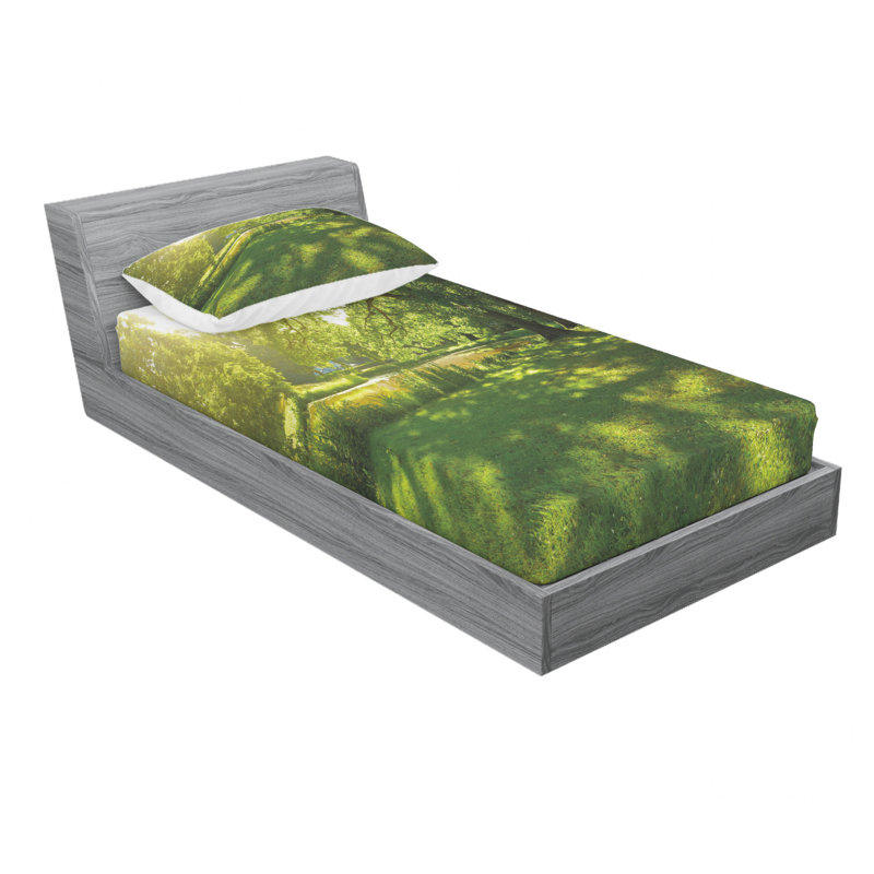 Ensemble de draps Summer Park in Hamburg, Ensemble de draps pour lit simple TG avec drap-hou