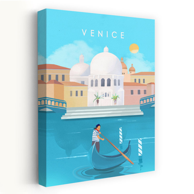 Venise, une ville romantique et abstraite, est une affiche murale représentant son architecture contemporaine., 36" H x 24" W