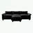 Velvet Upholstered Sectional Sofa with Ottoman-105504409