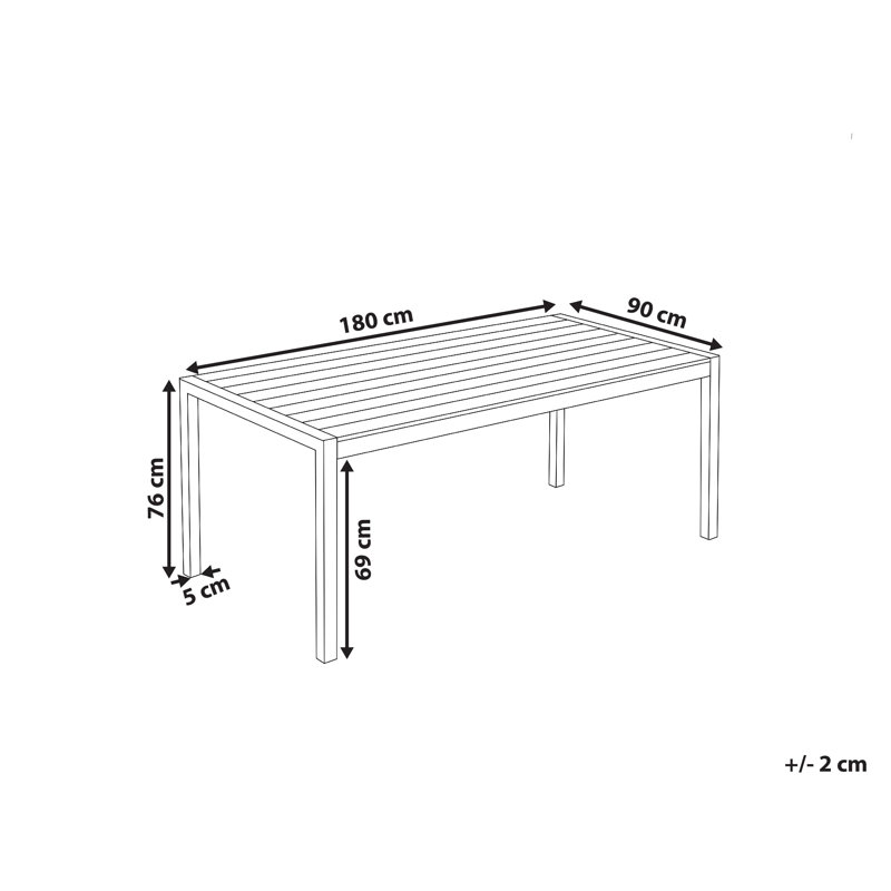 Hillegier Rectangular 180Cm L Table, Brown, Silver