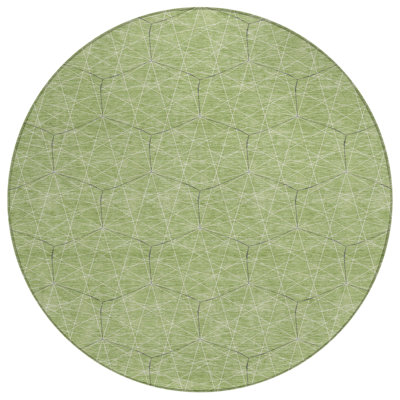 Alina Green Washable Indoor-Outdoor Rug - 