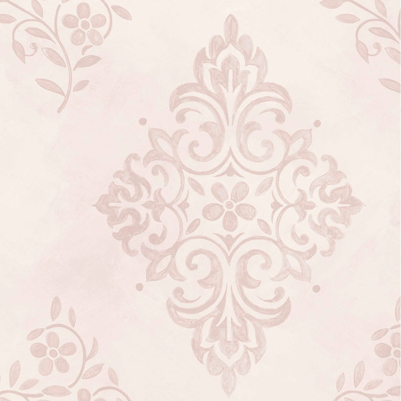Rachel Ashwell Diamond Motif Blue Wallpaper, Pink