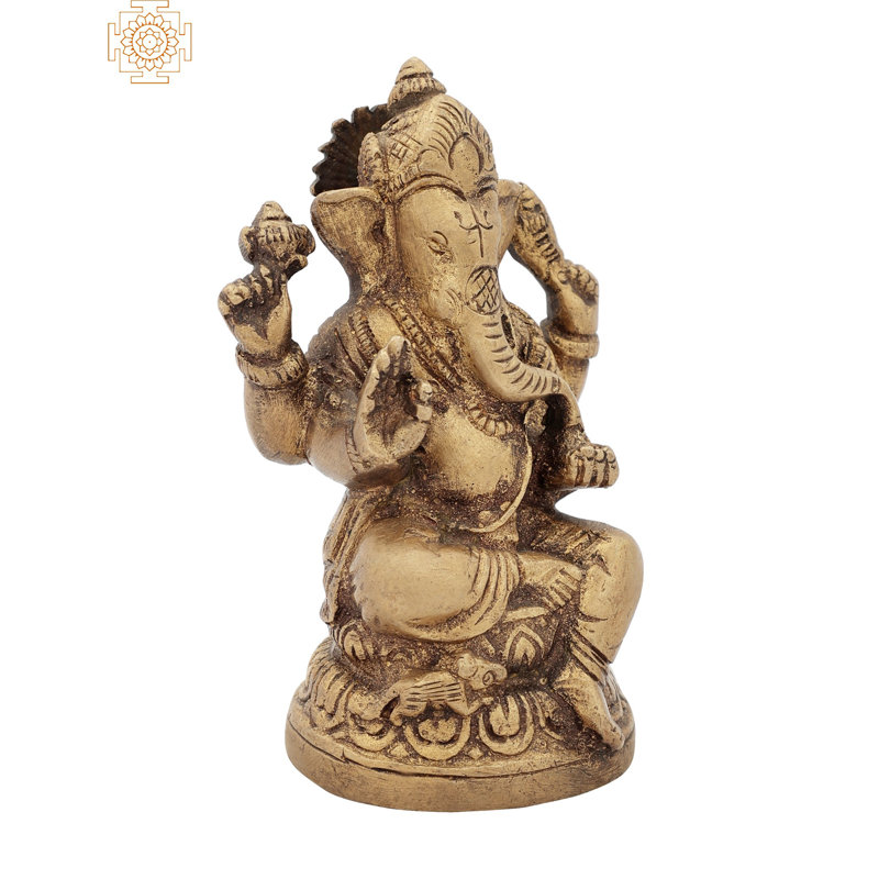 Figurine Bhakawan Ganesha assise sur un lotus