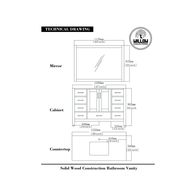 Malibu 48'' Single Bathroom Vanity with Quartz Top