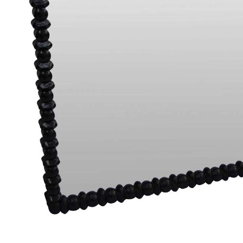 Miroir mural Perz, cadre carré, cadre en bois perlé, 42,25 po x 29,50 po, Carrée