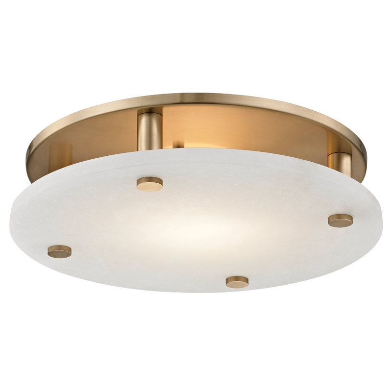 Croton 1 - Light LED Flush Mount, Aged Brass, 3.25'' H x 15'' W x 15'' D