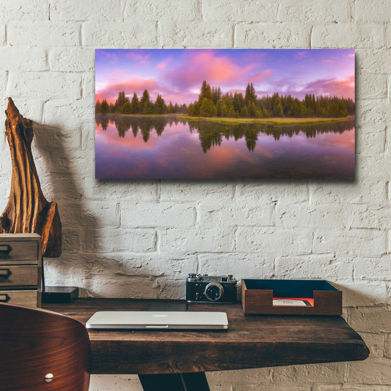 «Snake River Sunrise» par Darren White, art mural en verre acrylique, 24 po x 12 po, H 12 po x l 24 po