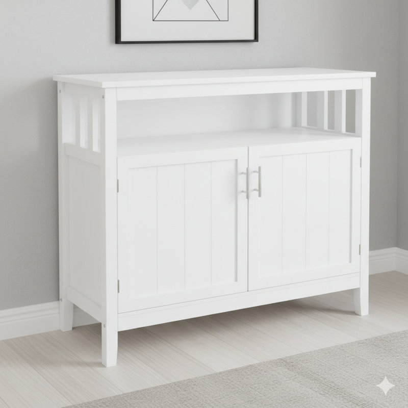 Buffet de cuisine avec buffet et rangement blanc