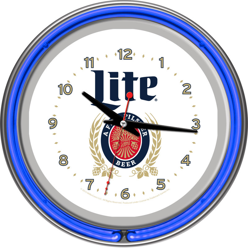 Horloge murale 12 po Miller Lite