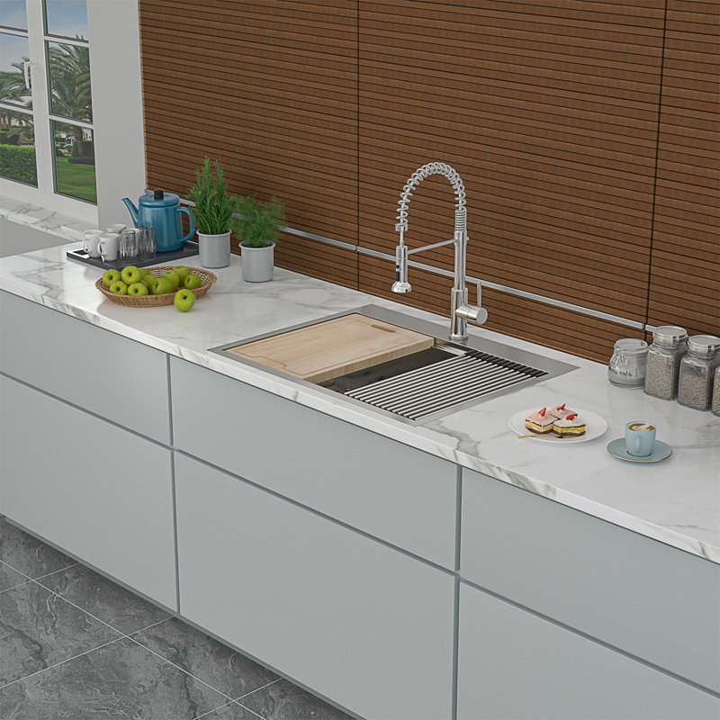 25'' L Single Bowl Stainless Steel Kitchen Sink