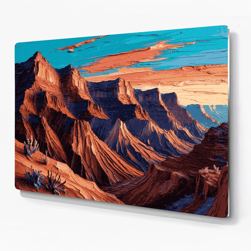 Art mural en métal brun du Sud-Ouest, paysages montagneux 117, H 240 po x l 240 po x P 0,05 po