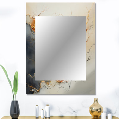 Minimalisme River Mountain Wonders - miroir mural unique River, miroir traditionnel, impression d'art en métal