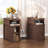 Narrow Fluted Side Table with Charging Station and Sliding Curved Door, End Table-951752684