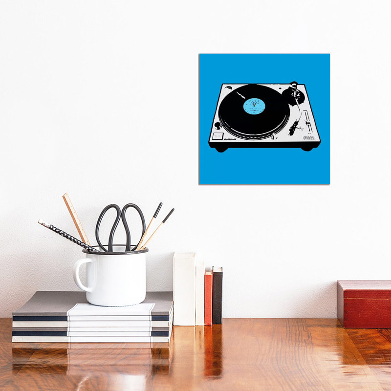 Turntable Blue Poster by Steez - Wrapped Canvas Gallery-Wrapped Canvas Giclée, 30.48cm H x 30.48cm W