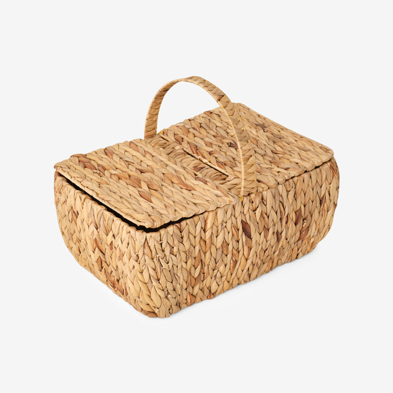 Amy Water Hyacinth Picnic Basket, Natural