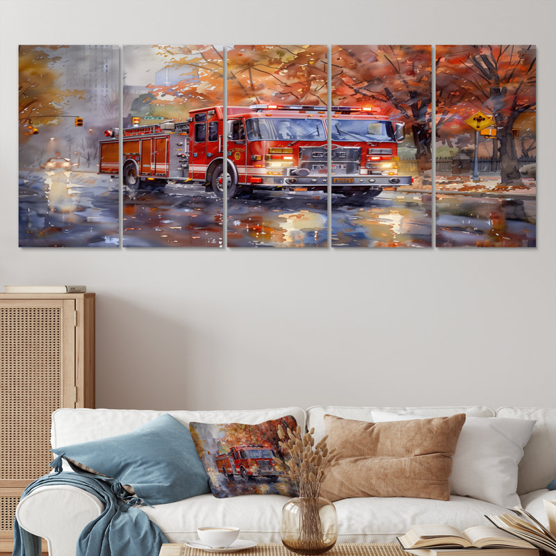 Kynslee - Fireman Wall Decor Set, 32" H x 80" W