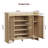Chada 30 Pair Rattan Shoe Storage Cabinet With 3 Doors And Adjustable Shelves-1952427153