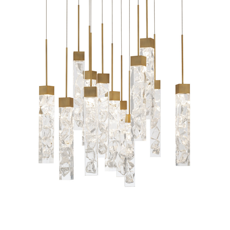 Minx 13 - Light Aged Brass LED Cluster Pendant