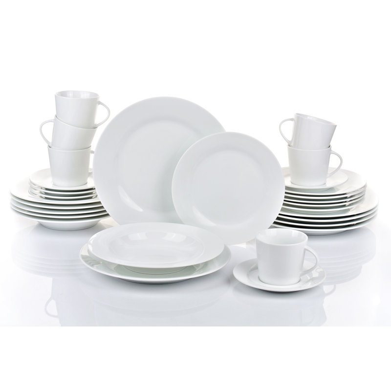 Classico Piece Porcelain China Dinnerware Set - Service for 6