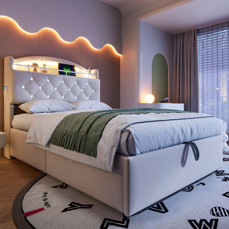European Single (90 x 200 cm) Bed, Beige