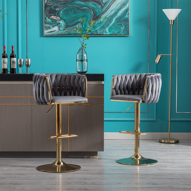 Ensemble de 2 tabourets de bar, Gris