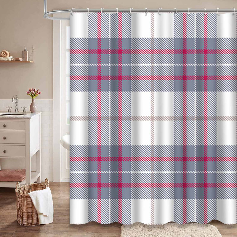 Rideau de douche Tartan, L 72 po x l 78 po