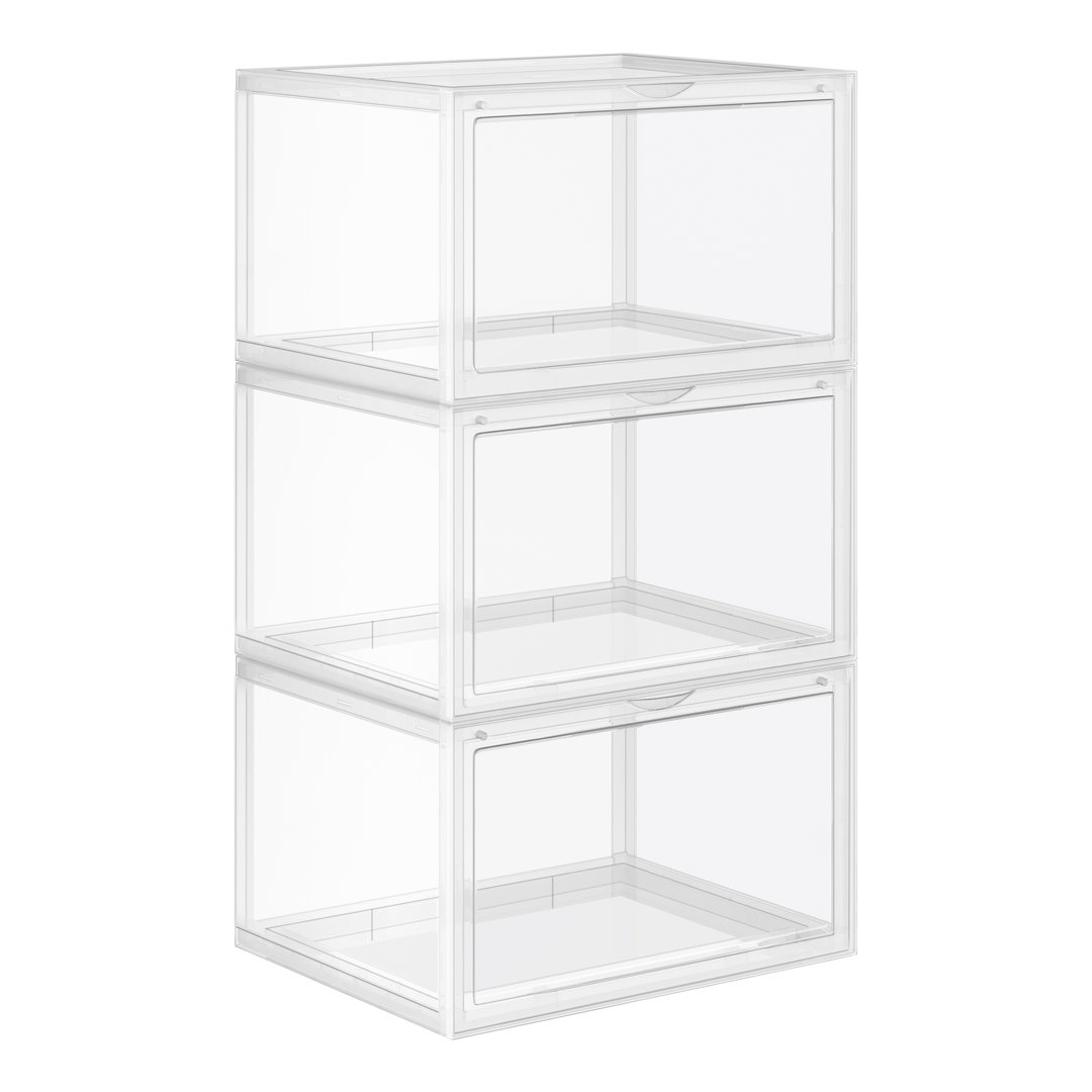 3 Pair Stackable Shoe Storage Box