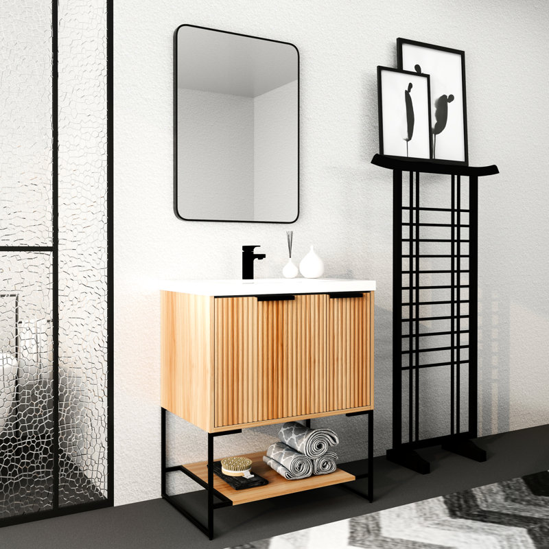 Meuble-lavabo autoportant 30 po avec lavabo en résine