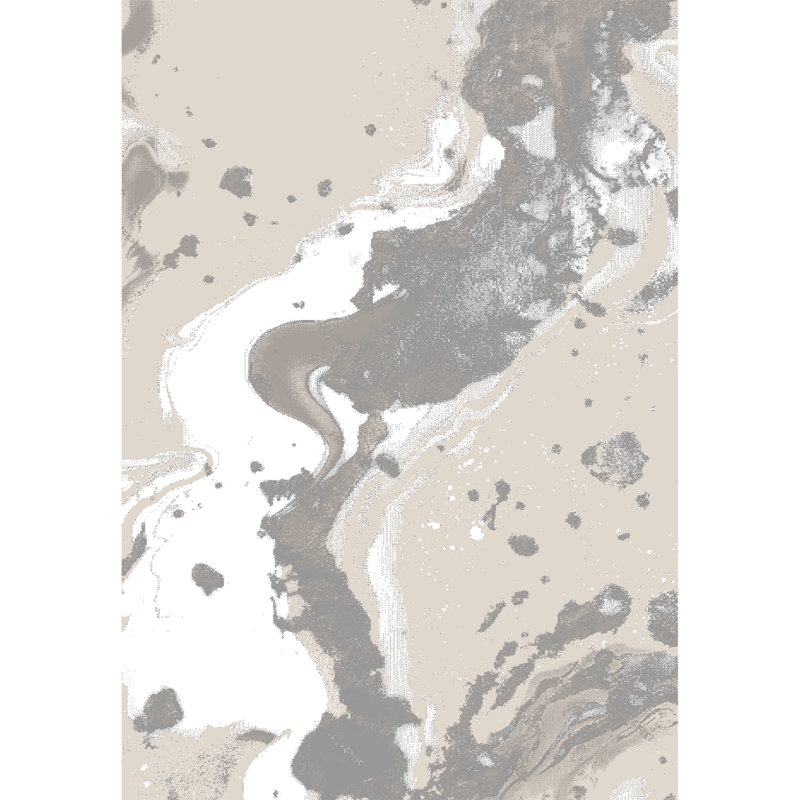 Galaxy Series Abrstract Black/Gray/Ivory/Beige Area Rug, Rectangle 7'9" x 10'2", Beige
