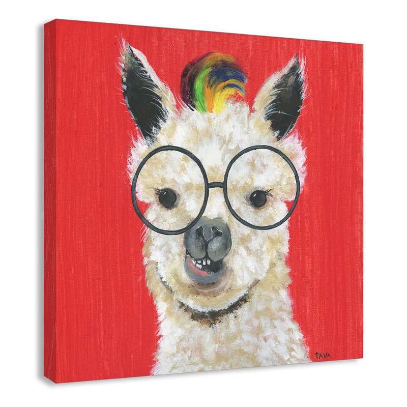 «Llama Lovely», art sur toile, H 24 po x l 24 po x P 1,5 po