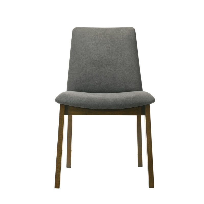 4 Piece Solid Back Side Chair Set with Bench, Grey, Brown