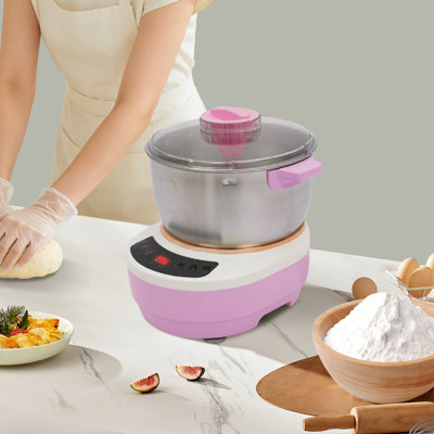 5L Electric Dough Mixer, Dough Kneading Machine(Silver+PInk)