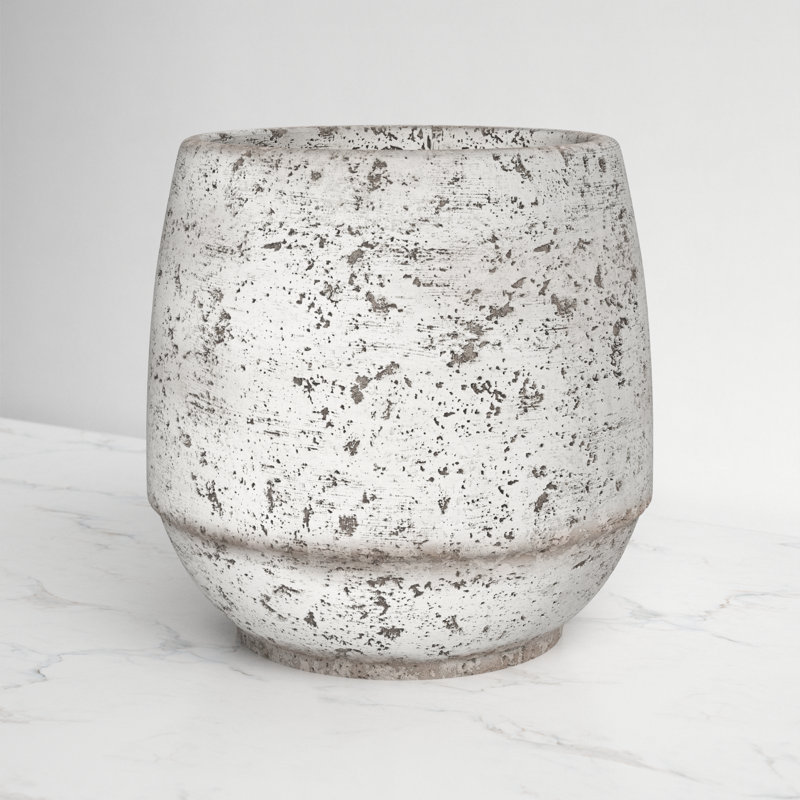 Weather Resistant Round Cement Pot Planter, 10.2" H x 10.4" W x 10.4" D