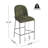 Galen Indoor Metal Upholstered Barstool, Antique Bronze Finish Frame, Set Of 2-1235910348